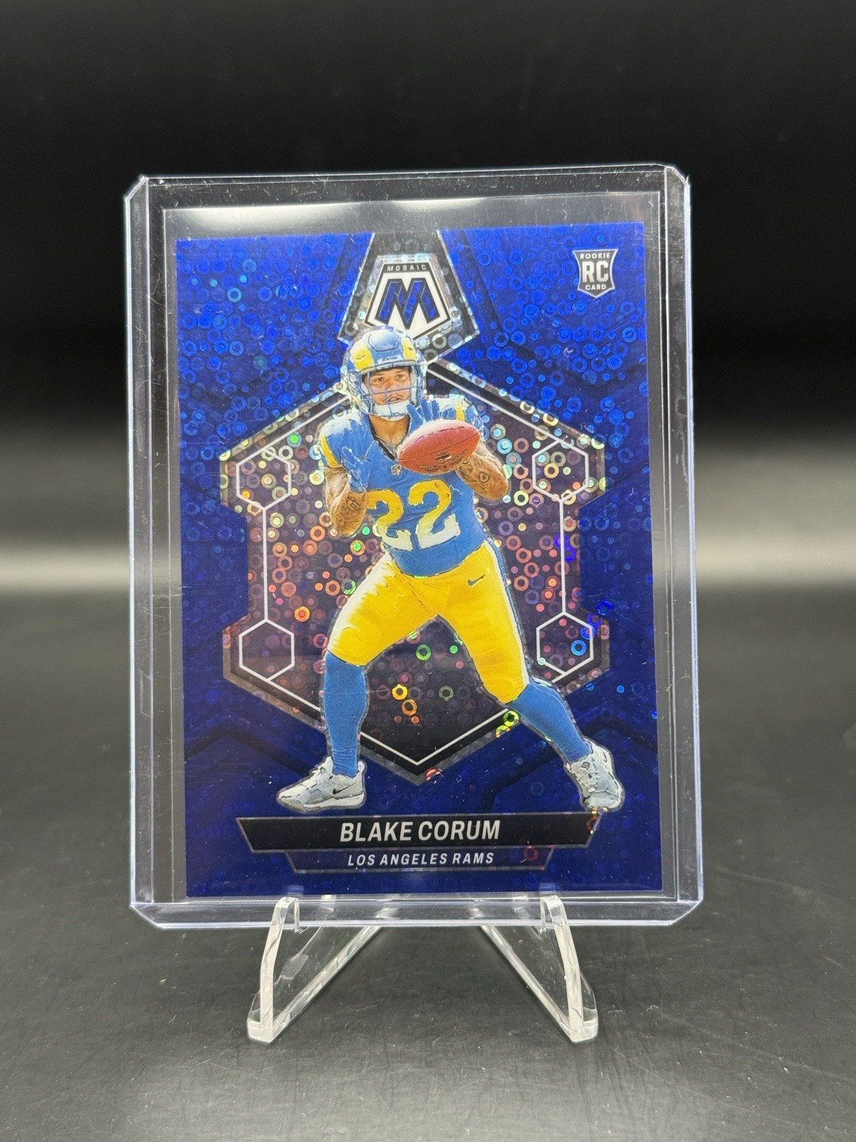 BLAKE CORUM 2024 PANINI MOSAIC #368 ROOKIE BLUE DISCO PRIZM RC #75/75🔥