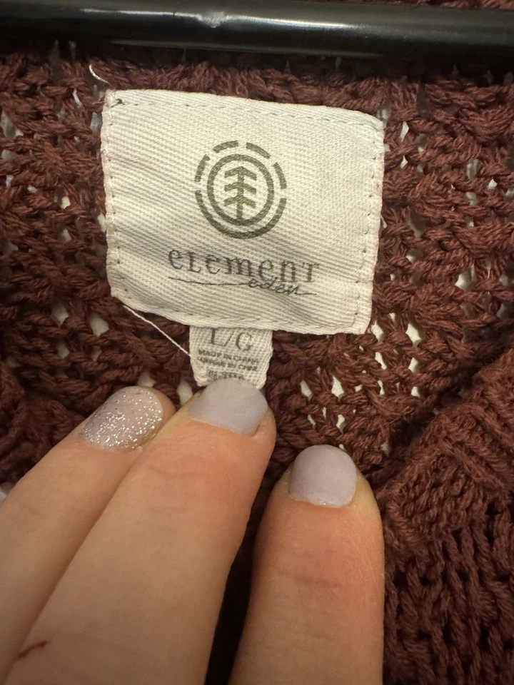 Element Skateboarding Eden Knit Sweater Women’s Size Large Maroon New - Image 3 of 4