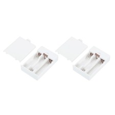 2Pcs 3 Slots AA USB Battery Holder with Cover and On-Off Switch, White