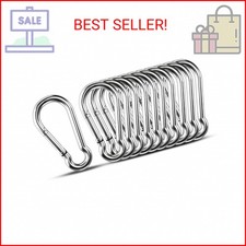Small Carabiner Clip Hooks, 10pcs 1.97 inch Carabiners Heavy Duty, 304 Stainless