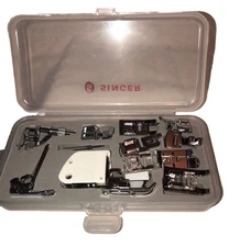 Vintage Taiwan SINGER 9 Presser Feet Sewing Machine Accessory Kit NOS