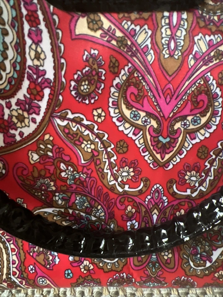 Kathy Van Zeeland Rojo Cachemira Floral Fin de Semana Equipaje Bolsa de Lona con Ruedas Foto 4 de 4