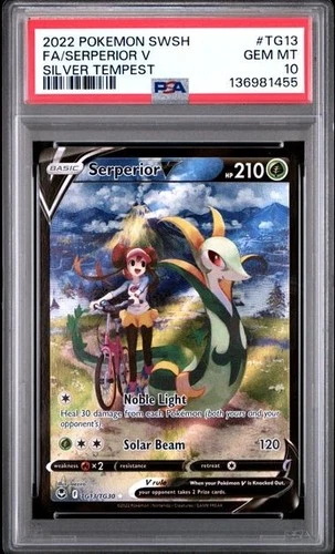 2022 Pokemon SWSH Silver Tempest #TG13 FA Serperior V PSA 10 Gem Mint With Rosa