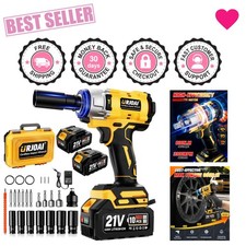Efficient 3300RPM Cordless Impact Wrench Kit - 2x 4.0Ah Batteries & Accessories