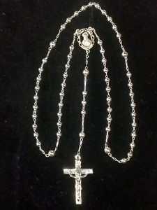 Vintage Hayward Sterling Silver Rosary Sacred Heart / Madonna & Child Medal