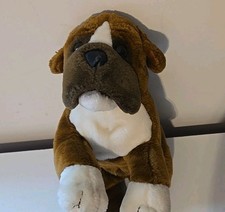 Toys R Us Animal Alley Boxer Puppy Dog Plush Realistic Stuffed Animal 14"