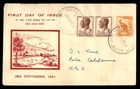 Mayfairstamps Australia FDC 1951 pair 3 1/2d mixed frank First Day Cover aax_918