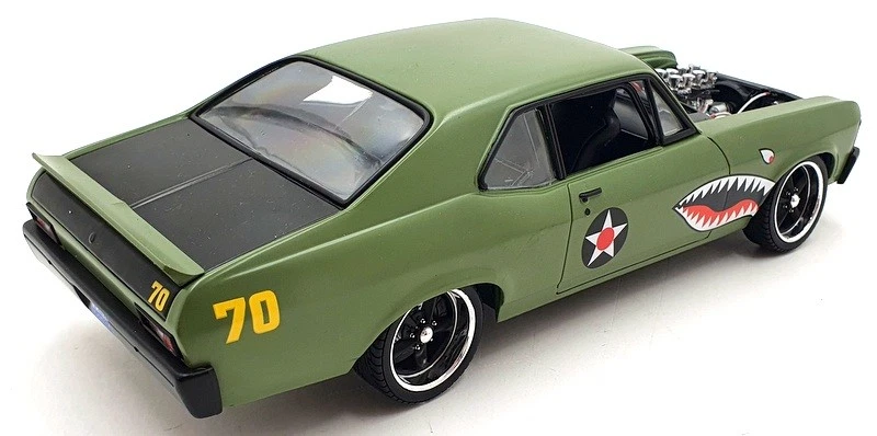 GMP 1/18 Scale Diecast 18957-B - 1970 Chevrolet Nova Warhawk - Green - Image 2 of 4