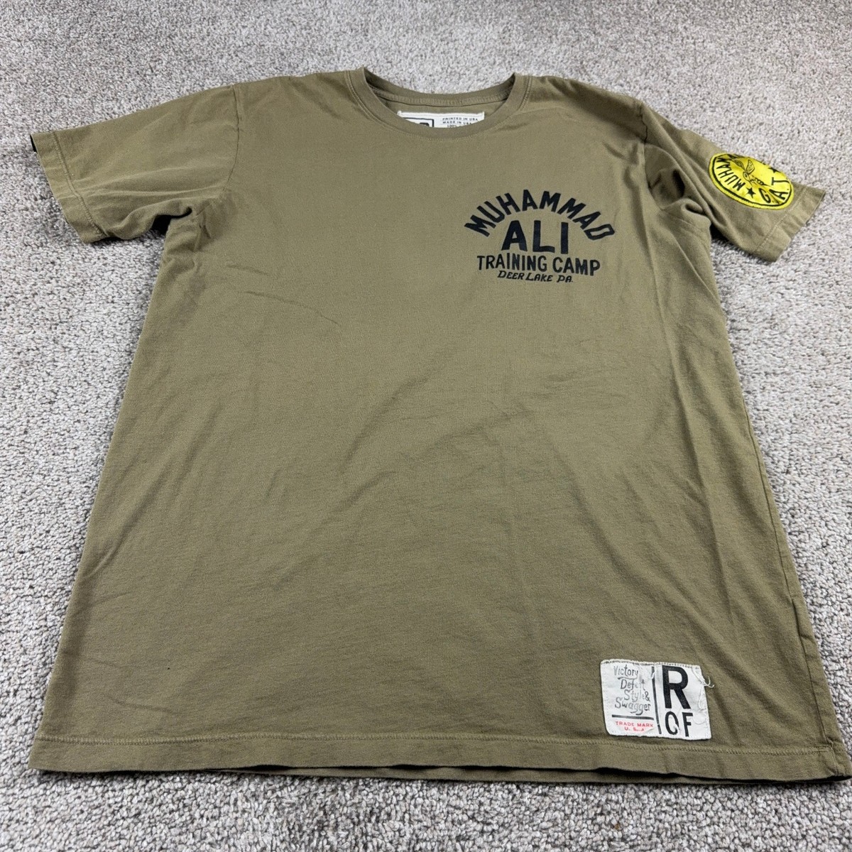 Roots Of Fight Shirt Mens Large Green Muhammad Ali Float Butterfly Bee Boxing View 3