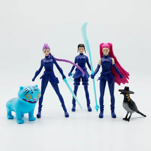 5Pcs/Set Kpop Demon Hunters Action Figure Toy Derpys Tiger Rumi Mira Zoey Sussy - Picture 1 of 8