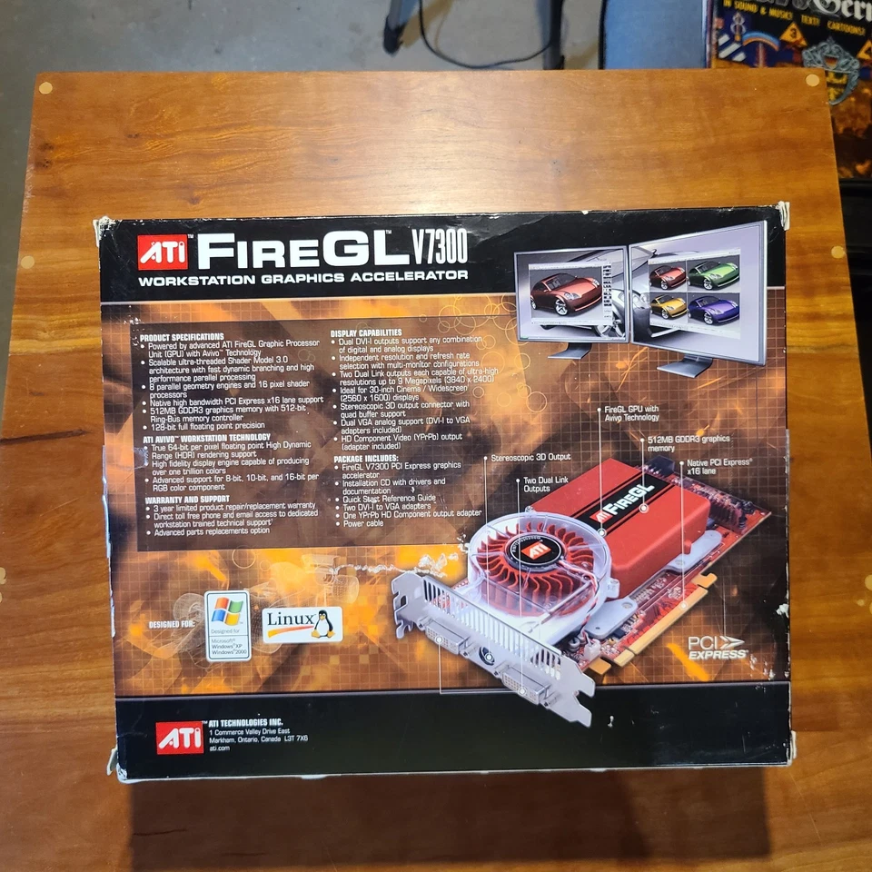 ATI Firegl V7300, 512MB, Dual DVI With Stereo, Graphics Card (RARE NEW IN BOX) - Image 2 of 4
