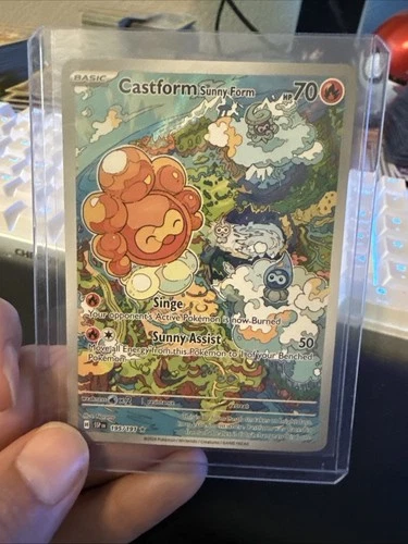 Castform Sunny Form 195/191 Sv08: Surging Sparks Illustration Rare Pokemon NM