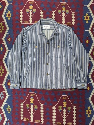 Corridor Indigo Striped Jacket, Medium, Trucker Jacket