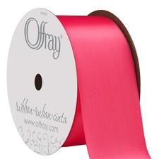 Offray Pink Satin Ribbon 1.5" x 12ft Wide Craft Ribbon For Crafts  DIY