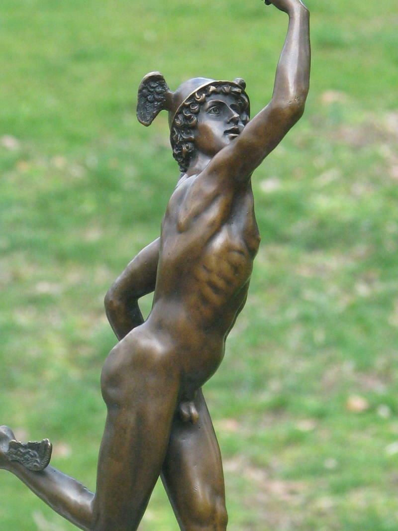 Bronze Sculpture Statue Stunning Mercury Hermes Signed Hand Made Decor Figurine thumbnail 4