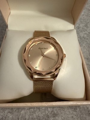 Beautiful Brand New In Box Women s Rose Gold Rhinestone Watch By Ellen Tracy