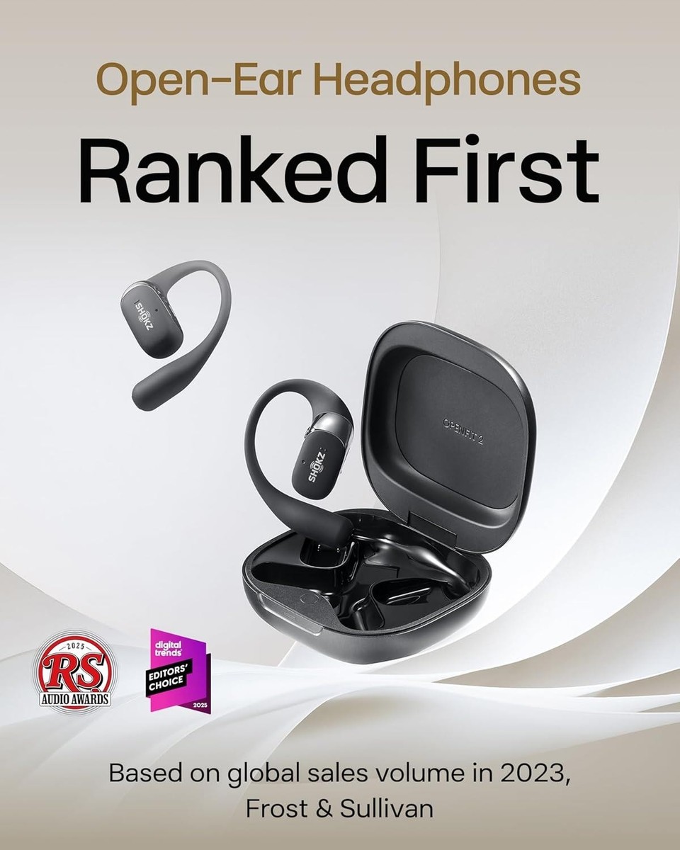 SHOKZ OpenFit 2 Wireless Open-Ear Headphones | T920 | Black