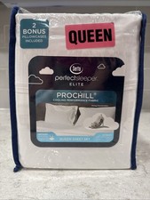6 Pc QUEEN Serta Perfect Sleeper Elite Prochill Cooling Fabric Sheet Set WHITE