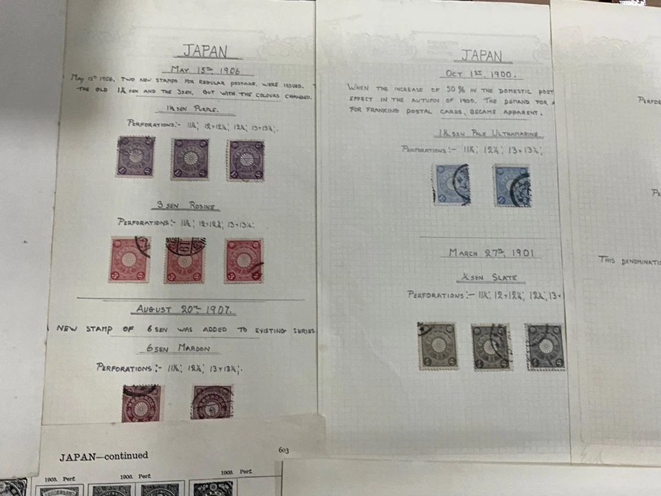 Japan Stamps 1800s on from dif collections leaves on & off piece postmarks  ad51 — 第 2/4 张图片