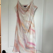 Express Women’s Medium Multi-Colored Cowl Neck Slip Dress Satin Party Dress