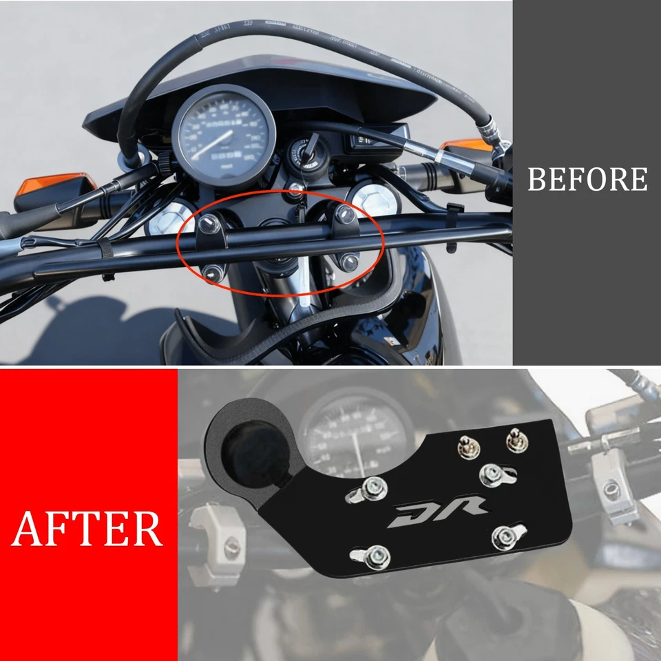 Передняя вспомогательная полка для приборной панели SUZUKI DR650S DR650SE ЧЕРНАЯ АЛЮМИНИЕВАЯ - Изображение 2 из 4