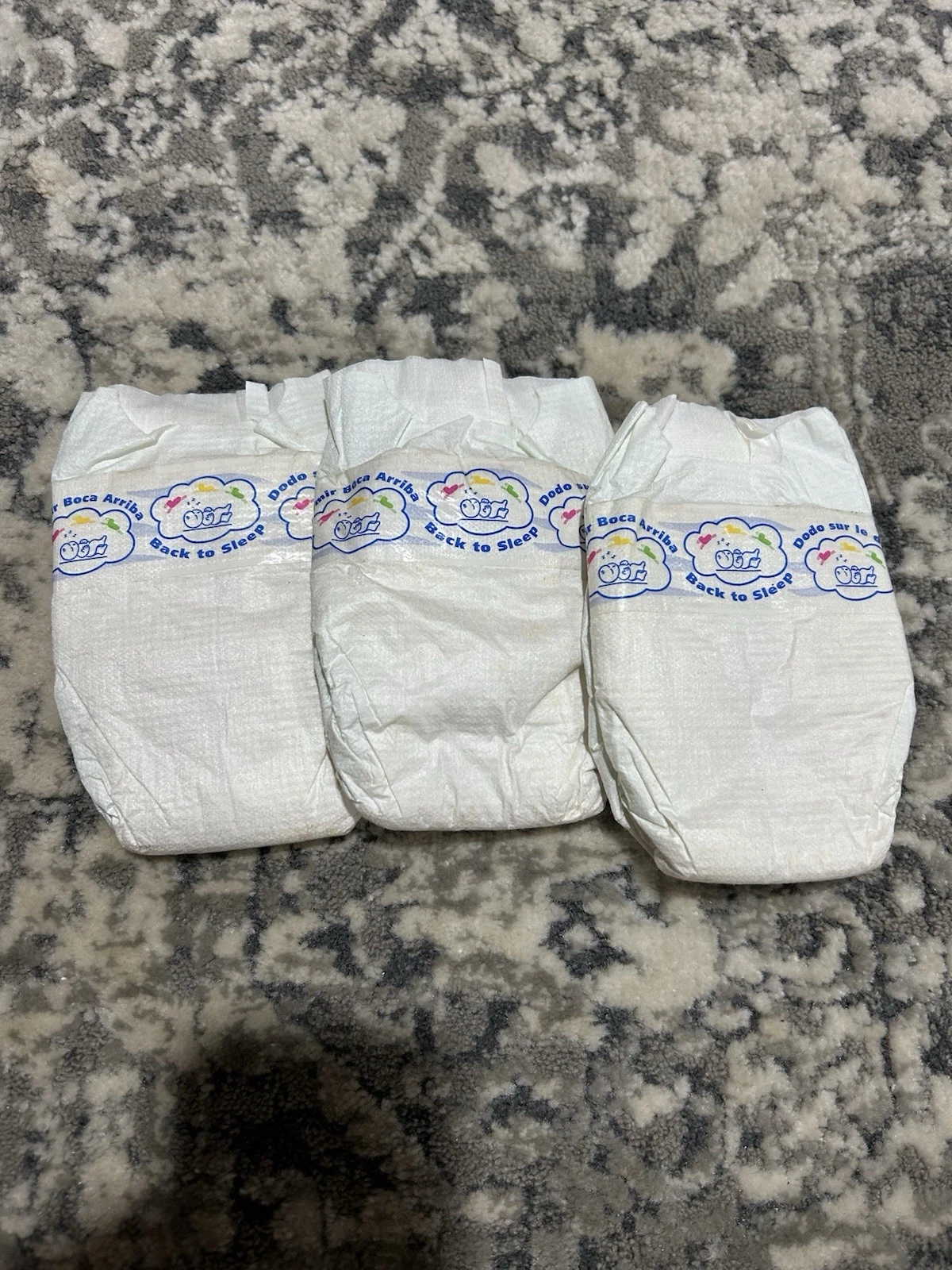3 Vintage Pampers Baby Dry Diapers “back to sleep” Size Newborn 1999