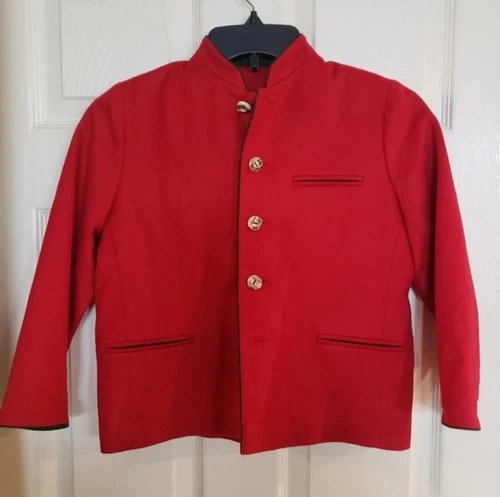 Susanne Spatt Girl's Wool Bavarian Red Blazer Jacket Austrian Size 8