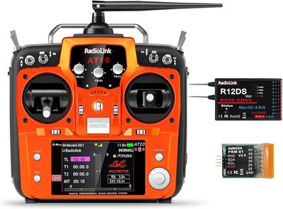 Radiolink AT10II 12 Channels RC Transmitter and Receiver R12DS 2.4GHz Orange 