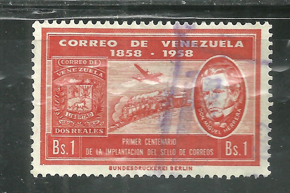 VENEZUELA 742 USED CENTENARY OF VENEZUEALAN POSTAGE STAMPS