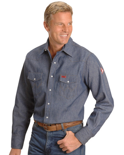 Wrangler Men's FR Long Sleeve Snap Western Work Shirt - FR12140