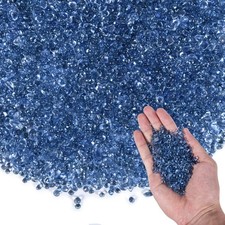 Clear Sea Glass Beads Aquarium Decorations Blue Pebbles Marbles Gems Stones