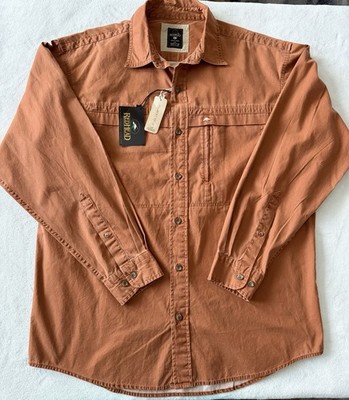 NWT RedHead Outdoor Mens Large Cedar Pigment Dyed Long Sleeve Bass Pro Shirt