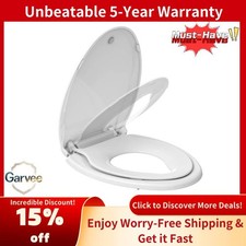 2-in-1 Elongated Toilet Seat Built-in Toddler Potty Training Slow Close Magnets