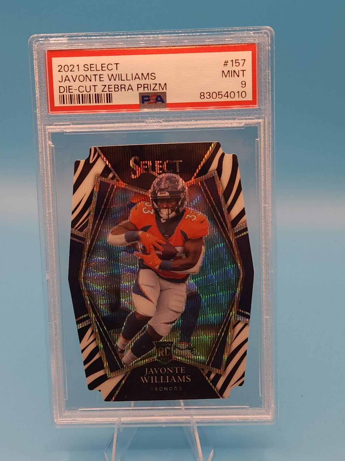 2021 Select Javonte Williams Premier Zebra Die Cut ROOKIE Prizm BRONCOS COWBOYS