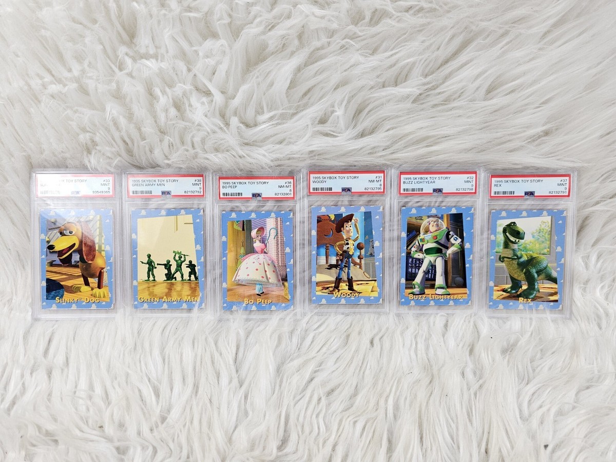 6 Vintage 1995 Skybox Toy Story Trading Cards PSA - Mint 8-9 Buzz