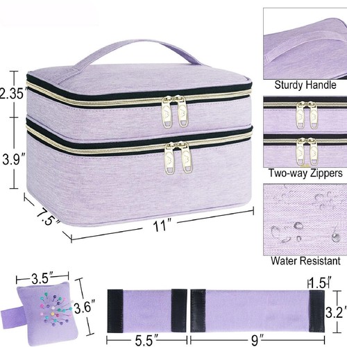 Sewing Supplies Organizer Double Layer Travel Sewing Box for Sewing Tools - Picture 6 of 10