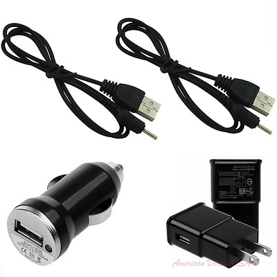 2X USB+Car+ Wall Charger Adapter for Kids Tablet Nabi 2 II NABI2-NV7A NABI2-NVA