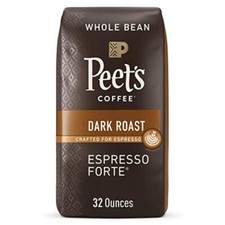 Peet's Coffee Dark Roast Espresso Forte Whole Bean 32 Ounce Bag