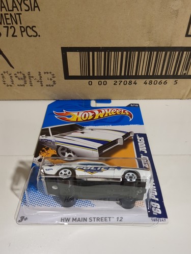 2012 HOT WHEELS HW MAIN STREET '12 '69 PONTIAC GTO JUDGE POLICE CAR WHITE NIB - Picture 5 of 5