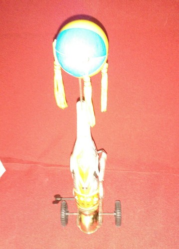 Vintage Toy Circus Elephant on Bicycle with Ball & Tassels *Wind Up *Works Great - Picture 9 of 12