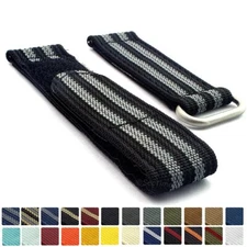 Quick Release Ribbed Nylon Hook & Loop Watch Strap Band 18 19 20 21 22 24 TP MM