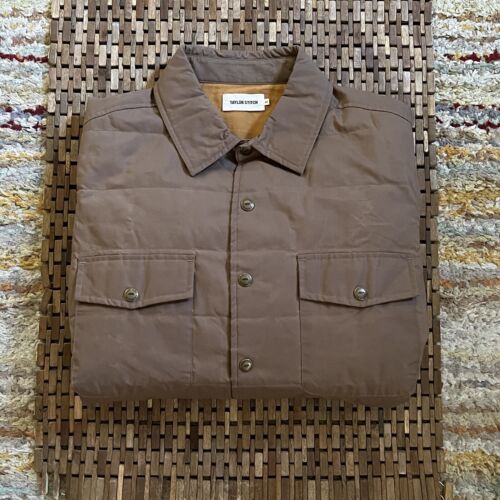 Huckberry Taylor Stitch Puffer Jacket Tan Khaki M… - image 1