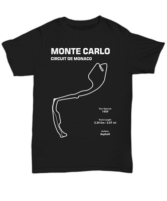Monte Carlo Monaco Circuit Track Outline - Unisex Tee