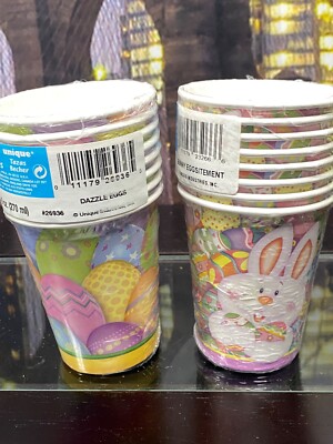 UNIQUE~ Vintage New Easter PARTY CUPS ~ 2 PACKS OF 8-9OZ CUPS