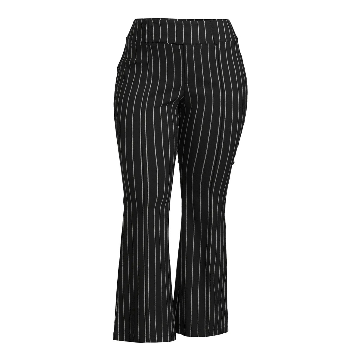 No Boundaries Black & White Stripe Mid-Rise Flare Pants W
