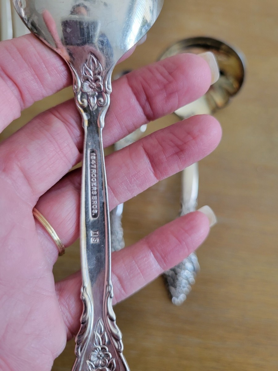 STUNNING Set 6 Vintage 1847 Rogers Bros RENAISSANCE Serving Spoon