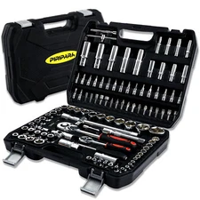 108Pcs Mechanics Tool Set Kit 6-Point Socket Ratchet Wrench Set Repair Tool Case