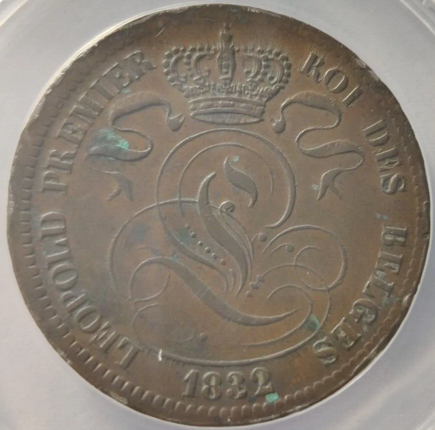 1832 BELGIUM 10 CENTIMES LEOPOLD I BETTER DATE Certified AU 53 Details ANACS 3A - Image 3 of 4