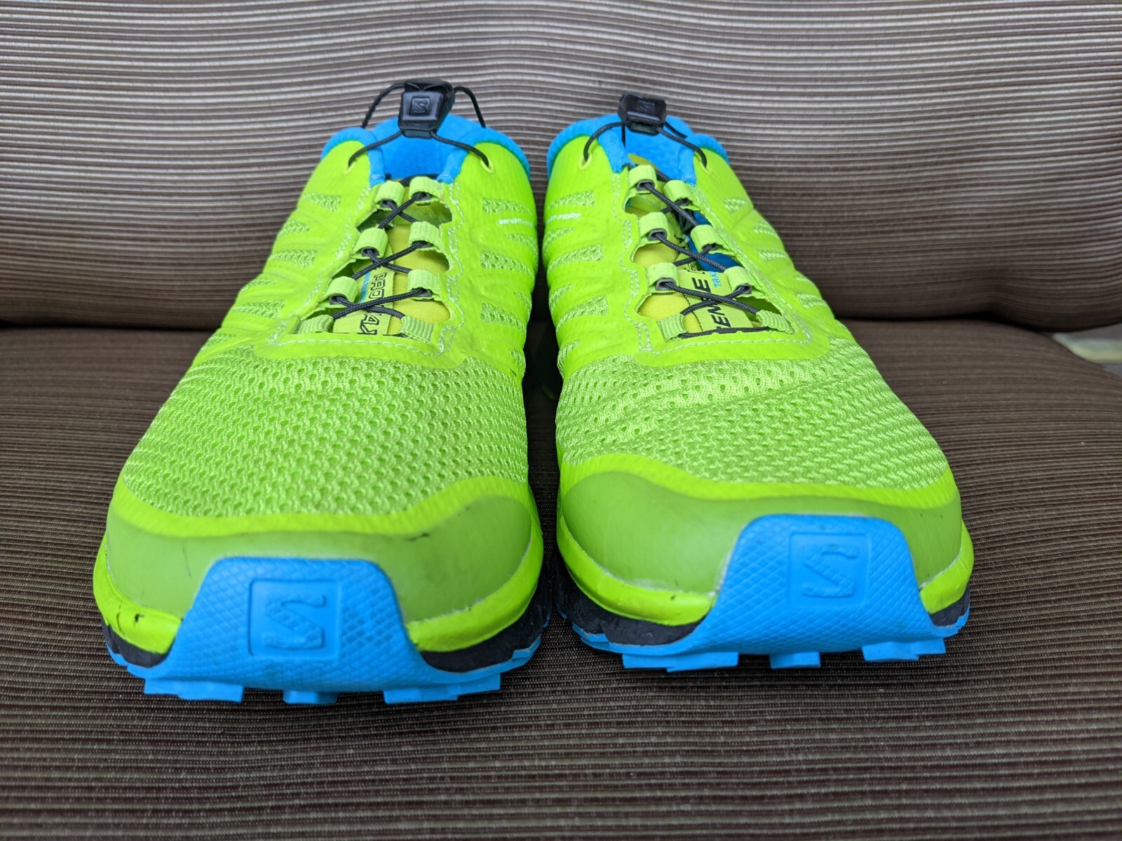 Scarpe da trail running Salomon Vibe Sense Pro Max taglia 10 5 verde neon ortolite