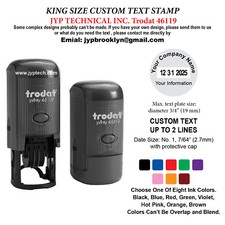 Trodat 46119 Round Rubber Self Inking Stamp 2 Lines Text and Date